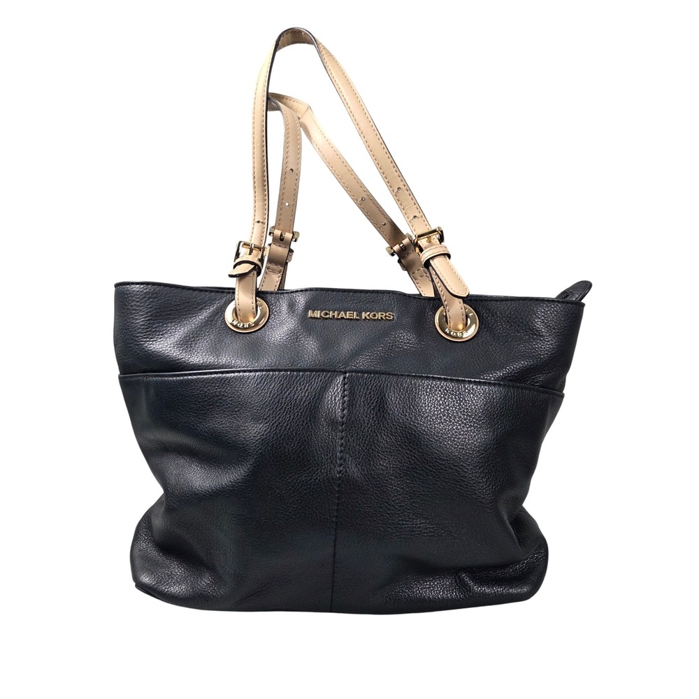 Michael Kors Tote Bag Women Large Black Good Pebbled Leather Gold Hardware